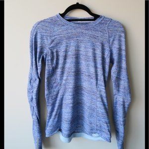 Lululemon Runderful Space Dye Camo Blue Long Sleeve Top sz 6